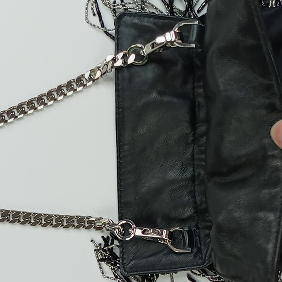 Les Petits Joueurs Crystal Beaded Sac With Removable Chain Satin/Leather - Picture 5 of 12